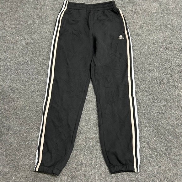 adidas Pants - Adidas Joggers Womens Size L Black Regular Fit 3-Stripe Cuffed Athletic Pants